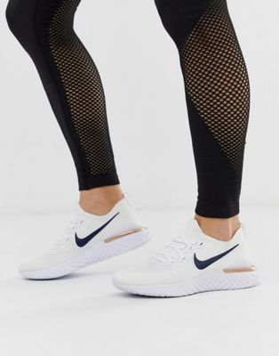 nike running epic react trainers in white