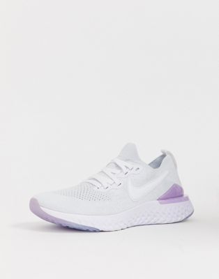 nike epic react pink and white
