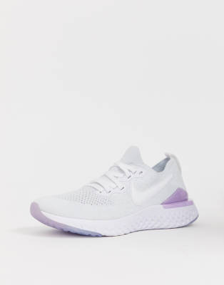 nike epic react pink and white