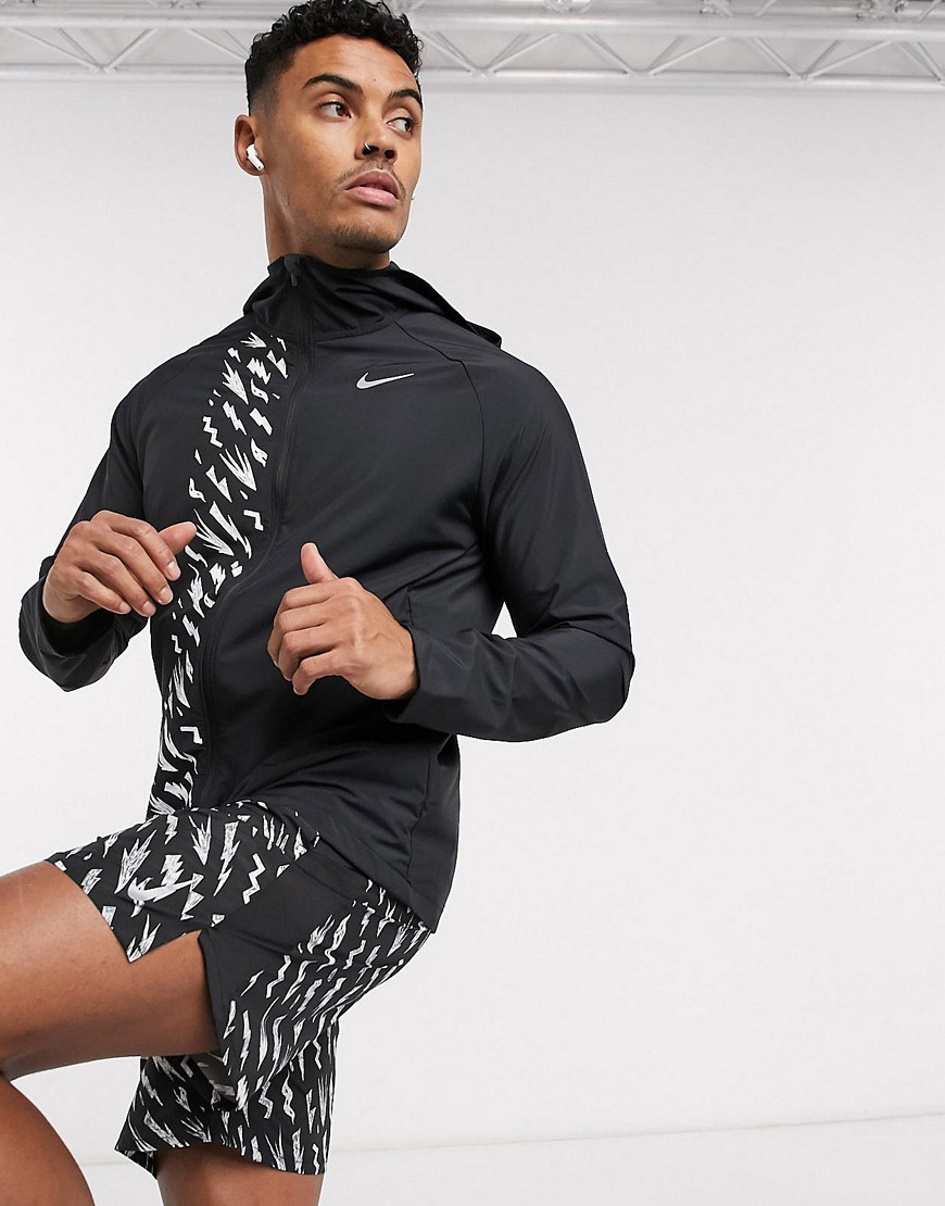Nike Running - Essential - Giacca nera e argento-Nero