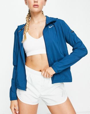 Nike Running Essential Impossibly light jacket in dark blue