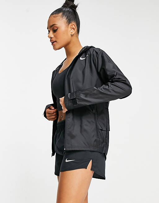 Nike Running Essential jacket in black | ASOS