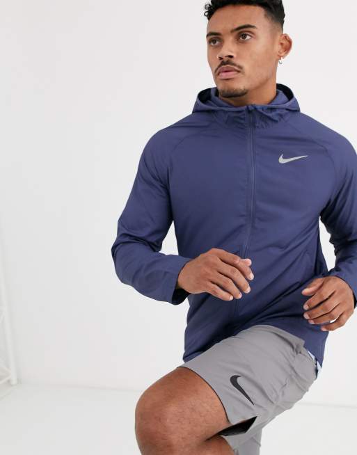 Nike Running essential jacket in blue ASOS