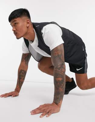 nike running aerolayer vest in black