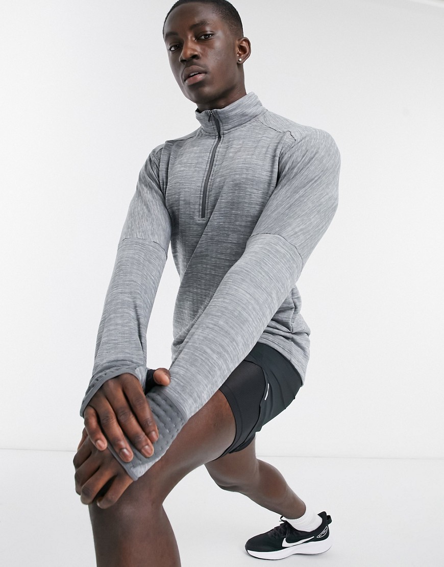 Nike Running Essentials Element sphere 3.0 half zip top in grey