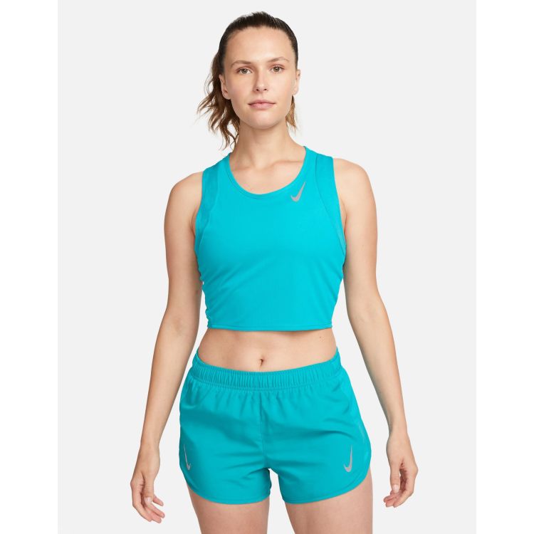 Nike Running Fast Dri-FIT crop tank top in bright blue ASOS