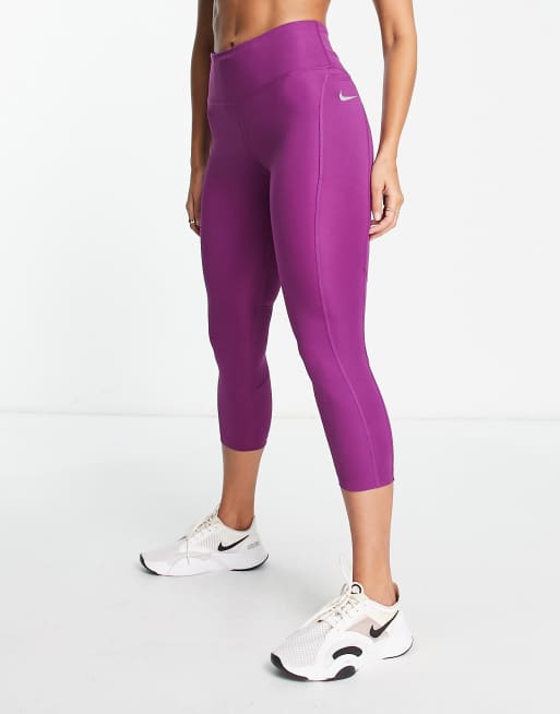 Nike Running – Fast Dri-FIT – Kurz geschnittene Leggings in Lila