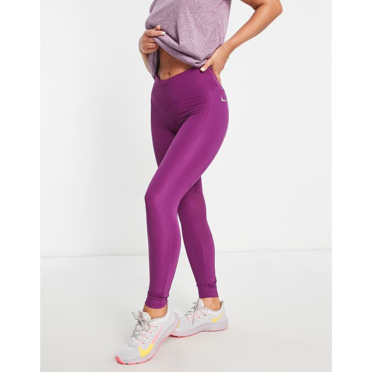 Nike Dri Fit Women's Power Flash Leggings Ladies XL Plum