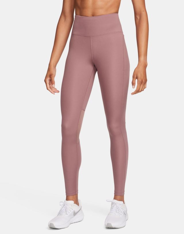 Nike Running - fast dri-fit mid rise leggings in smokey mauve