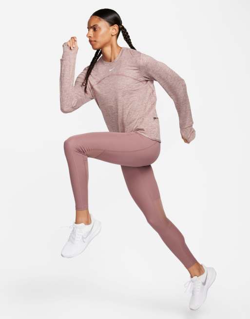 Nike Performance FAST CROP - Leggings - smokey mauve/reflective