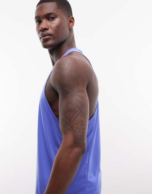 Nike Running Fast Dri-FIT perforated vest in blue, 4 of 5