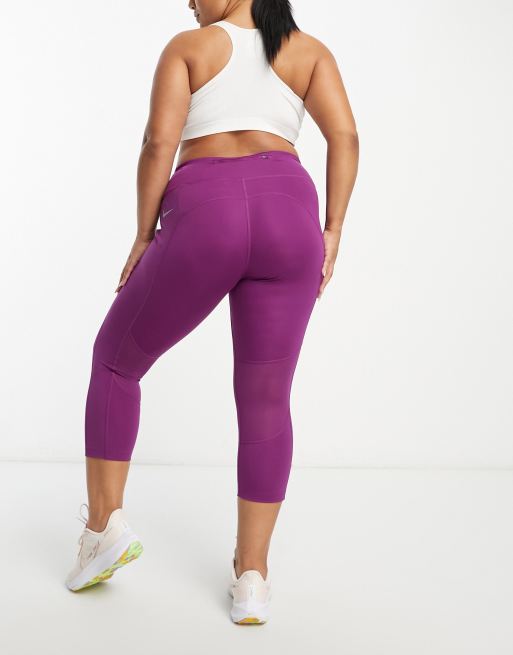 Nike Women's Plus Size Gym Vintage Capri Pants, Purple, 1X