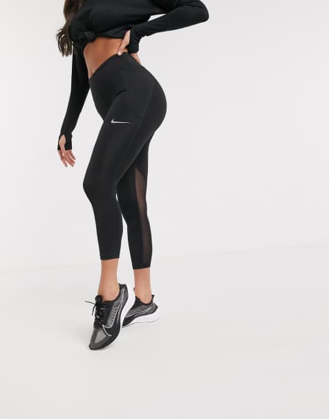 Nike Running – Fast Tight – Cropped-Leggings in Schwarz