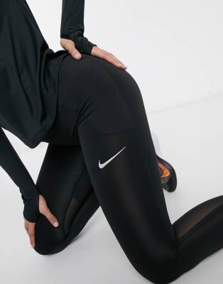 nike running fast tight leggings in black