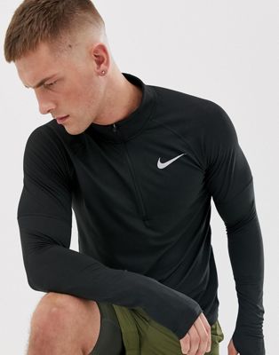 Nike Running - Felpa con mezza zip nera AH8973-010 | ASOS