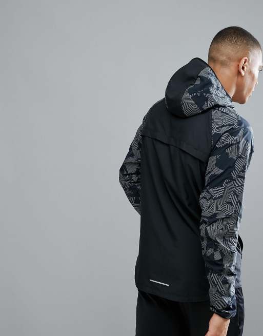 Nike Running Flash Reflective Jacket In Black 858151 010