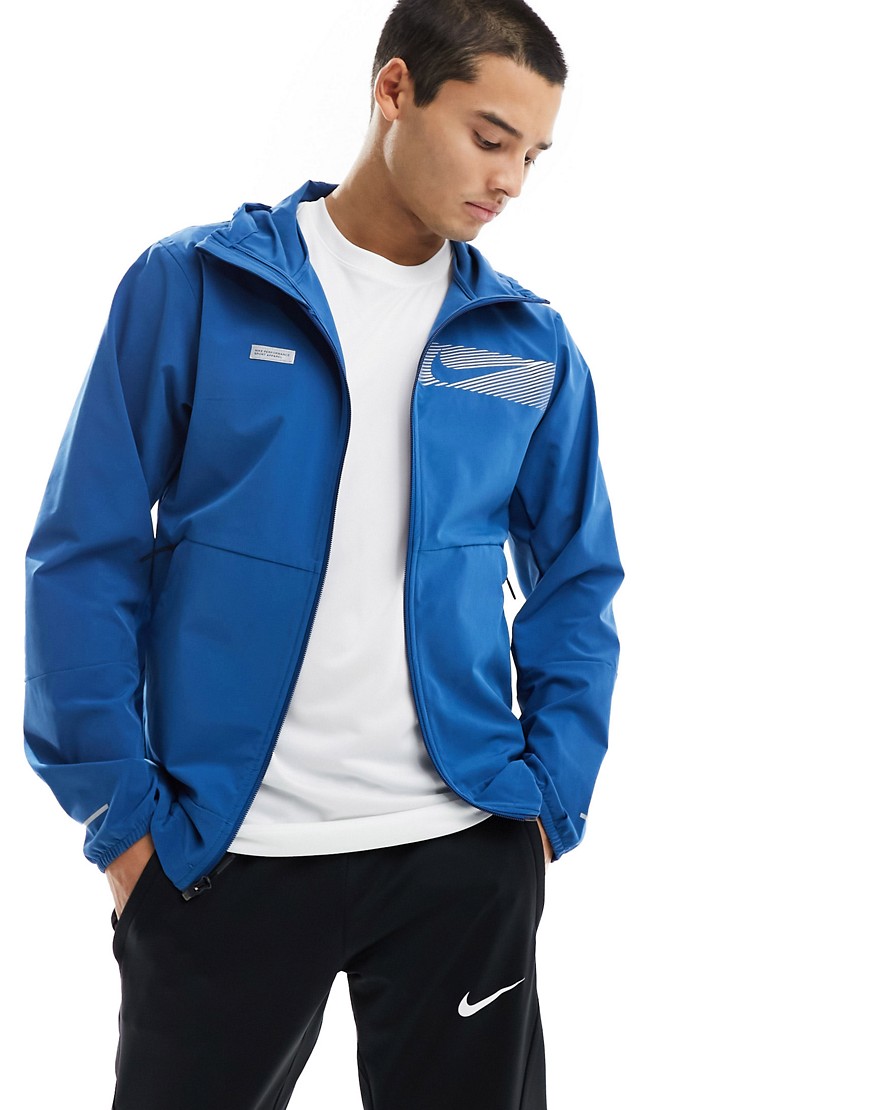 Nike Running Flash reflective jacket in blue
