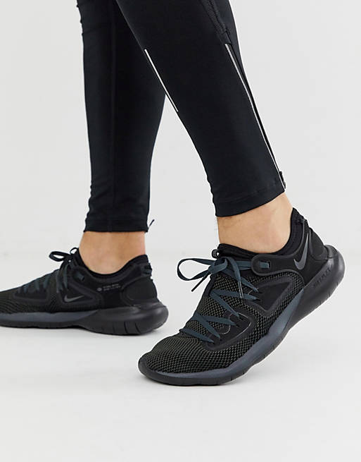 Nike Running Flex Contact 2 sneakers in triple black | ASOS