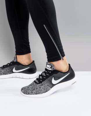 nike flex contact black and white