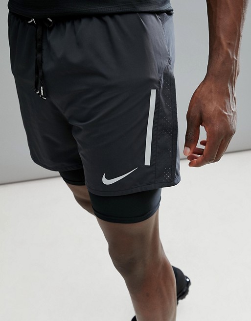 Nike Running Flex distance 7 inch 2-in-1 shorts in black 892891-010 | ASOS