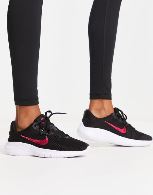 Nike Running Flex Experience 11 trainers in black and pink ASOS