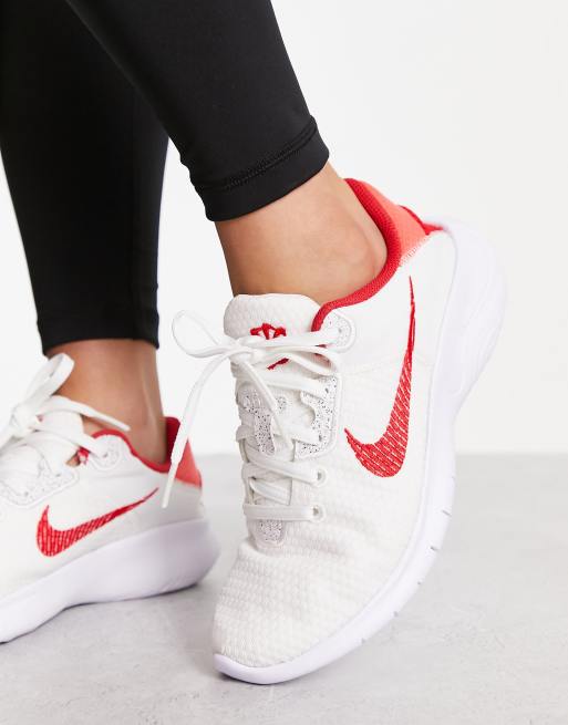 Nike Running Flex Experience 11 trainers in white and pink ASOS