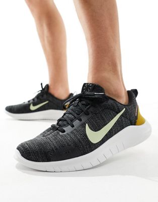 Nike Running Flex Experience 12 trainers in black and olive