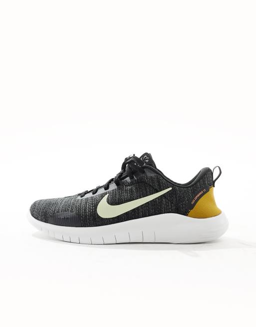 Nike Running Flex Experience 12 trainers in black and olive