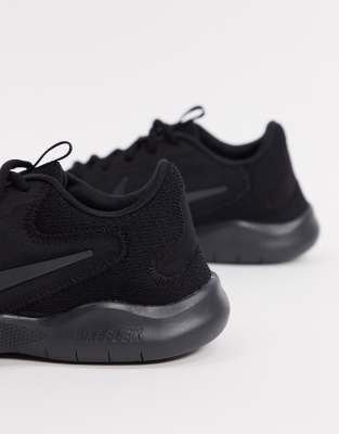 nike running flex experience rn9 trainers in triple black