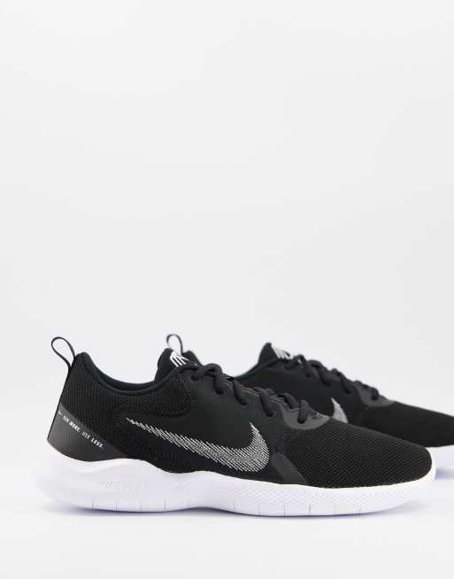 Nike Running Flex Experience Run 10 sneakers in black and white | ASOS