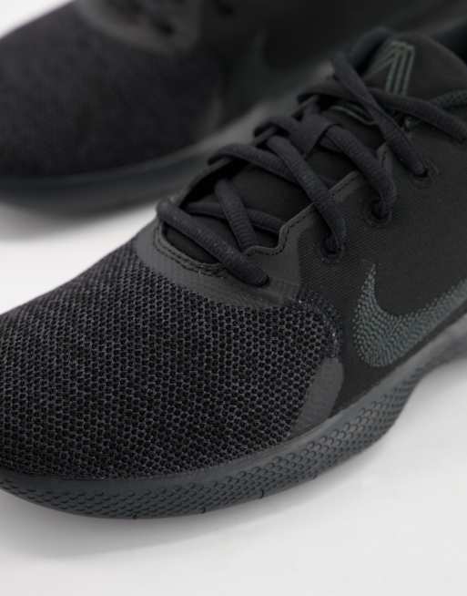 nike running flex 2018 trainers in triple black