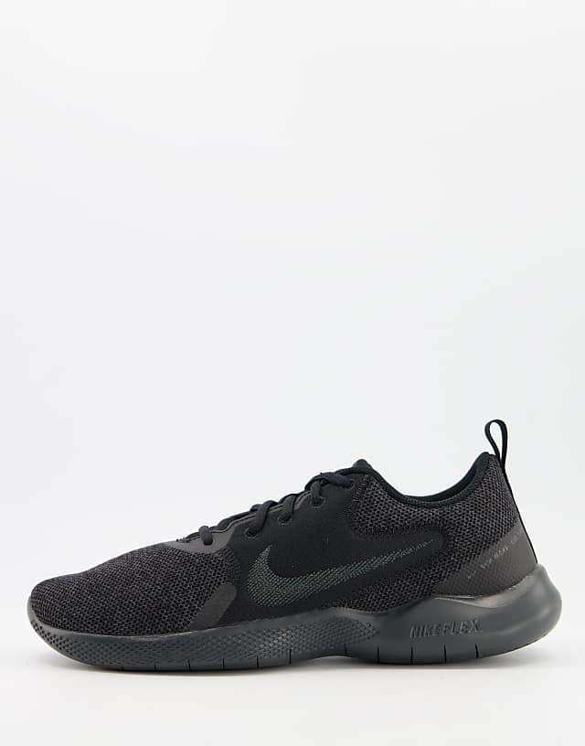 Nike Running Flex Experience Run 10 trainers in triple black | ASOS
