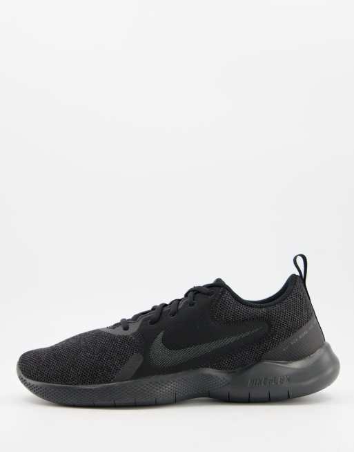 Nike Running Flex Experience Run 10 trainers in triple black | ASOS