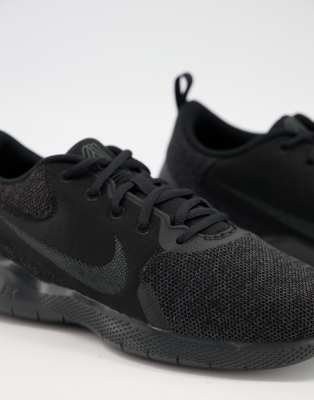 nike running flex experience sneakers in black