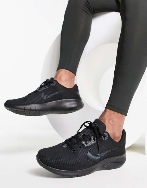 Nike running flex 2018 clearance trainers in triple black