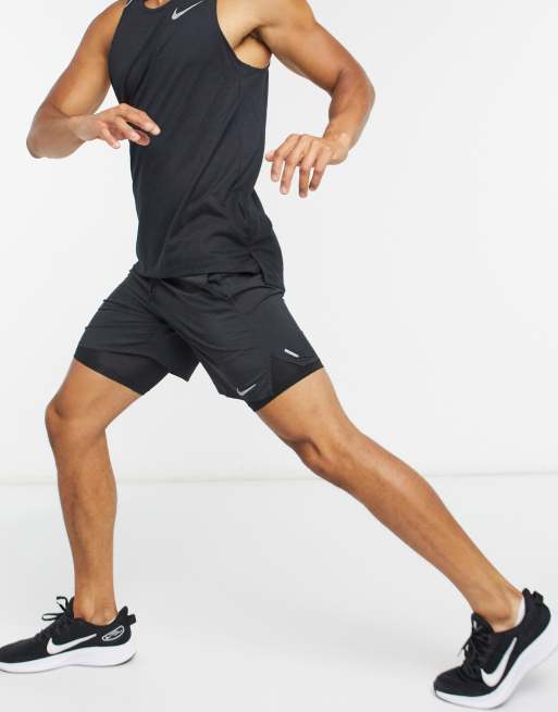 Black flex stride 2025 7 2-in-1 running shorts