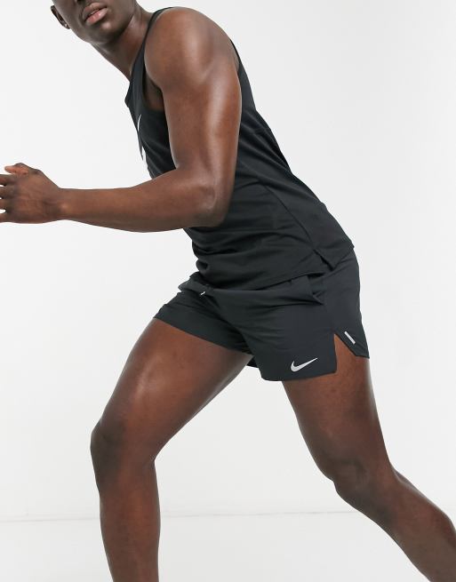 Nike Running – Flex stride – Czarne szorty o długości 5 cali