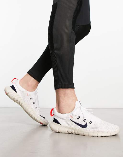 Nike free store run blanc