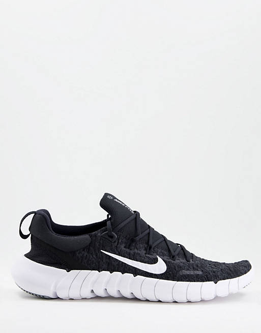 suicidio cebra bordado Nike Running Free Run 5.0 sneakers in black | ASOS