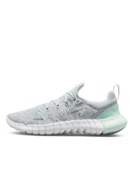 Nike Running Free Run 5.0 sneakers in gray and mint ASOS