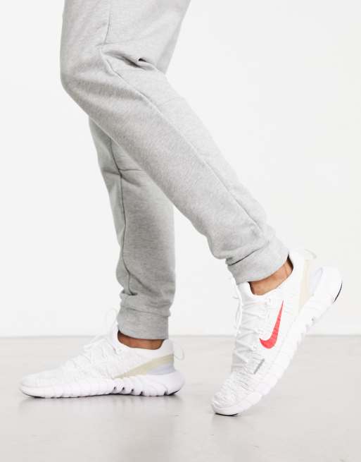 Mens nike free run on sale white