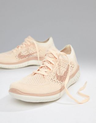 Nike Running Free Run Flyknit Trainers In Pink | ASOS