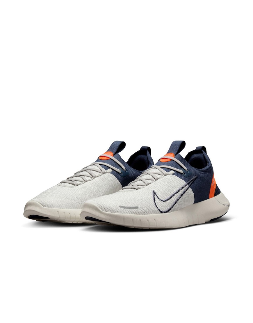Nike Free Run Nn Sneakers In Gray And Orange