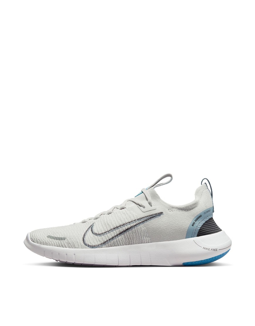 Nike Free Run Nn Sneakers In Gray And White-green
