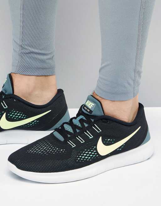 Nike free store run trainers black