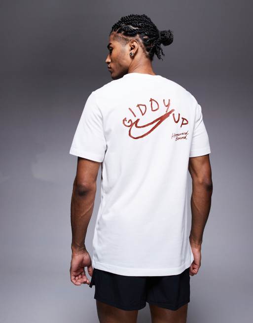 Nike Running Giddy Up back print T-shirt in white, 3 of 4