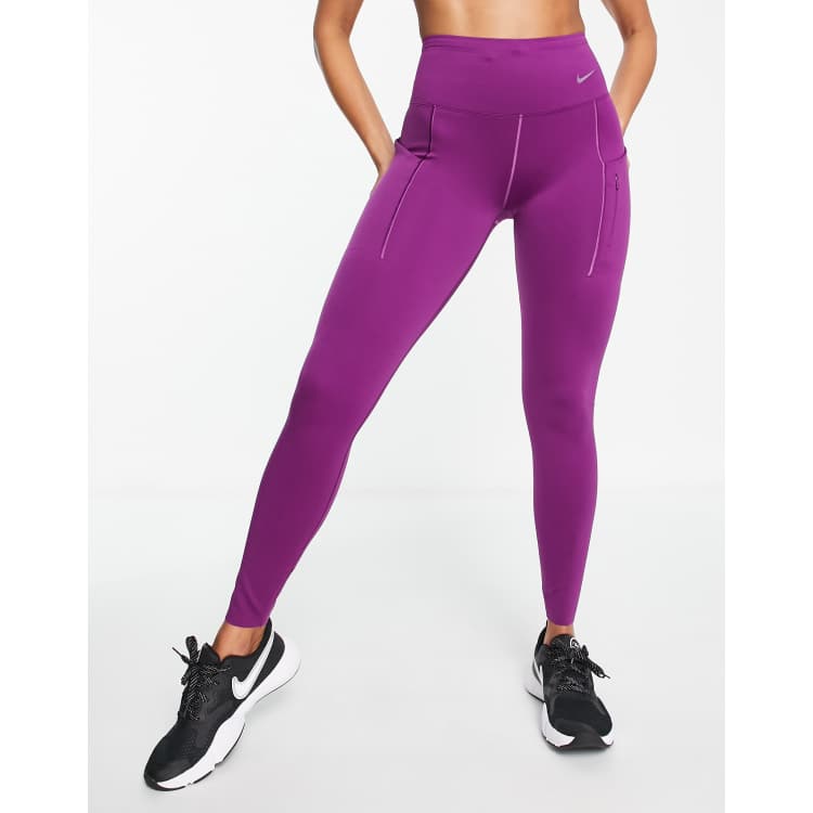 NIKE DRI-FIT ONE WOMEN'S MID-RISE LEGGINGS - PURPLE/LILAC