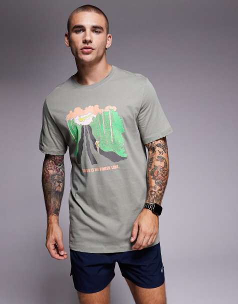 Nike Running graphic t-shirt in khaki
