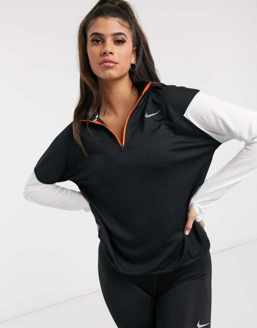 Download Nike Running half zip mid layer in black | ASOS