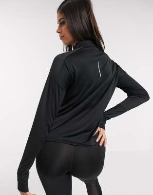 nike running half zip pacer top in black